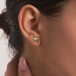 S925 Zirconia Mushroom Stud Earrings 40200528