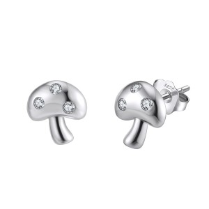 S925 Zirconia Mushroom Stud Earrings 40200528