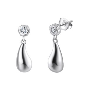 S925 Zirconia Waterdrop Stud Earring 40200530