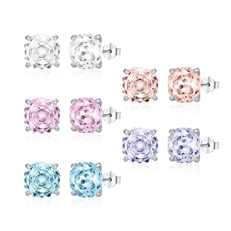 S925 Sparkle Rose Cut Zirconia Stud Earring 40200531