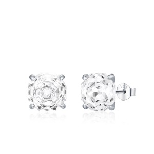 S925 Sparkle Rose Cut Zirconia Stud Earring 40200531