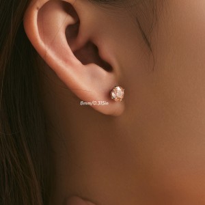 S925 Sparkle Rose Cut Zirconia Stud Earring 40200531