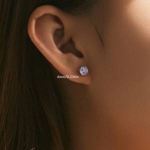 S925 Sparkle Rose Cut Zirconia Stud Earring 40200531