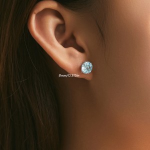 S925 Sparkle Rose Cut Zirconia Stud Earring 40200531