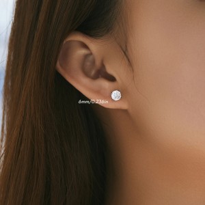 S925 Sparkle Rose Cut Zirconia Stud Earring 40200531