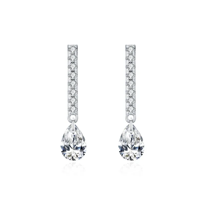 S925 Sweet Waterdrop Zirconia Stud Earring 40200533