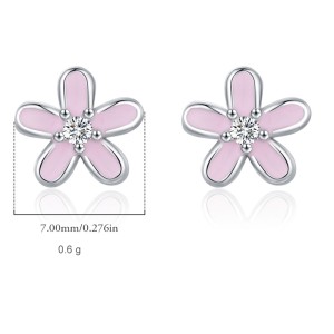 925 Sterling Silver Sweet Flower Stud Earring 40200539