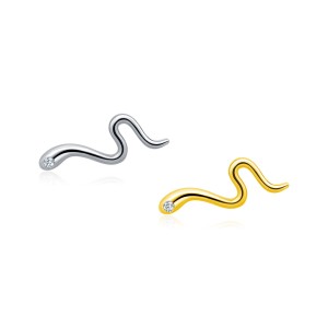 925 Sterling Silver Unique Snake Stud Earring 40200546