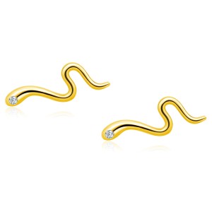 925 Sterling Silver Unique Snake Stud Earring 40200546
