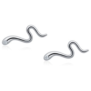 925 Sterling Silver Unique Snake Stud Earring 40200546