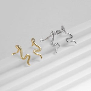 925 Sterling Silver Unique Snake Stud Earring 40200546