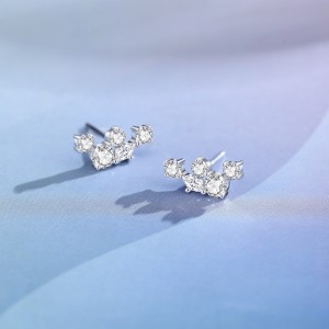925 Sterling Silver Sparkle Zirconia Stud Earring 40200547