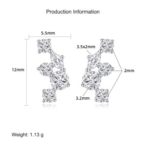 925 Sterling Silver Sparkle Zirconia Stud Earring 40200547