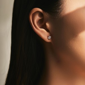 925 Sterling Silver Sparkle Zirconia Star Stud Earring 40200556