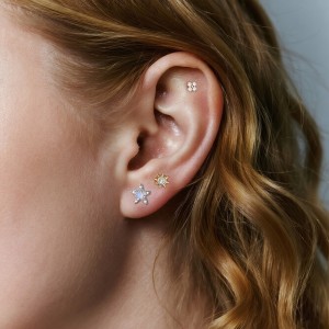 925 Sterling Silver Moon Star Zircon Stud Earring 40200561 925 Sterling Silver Moon Star Zircon Stud Earring 40200561