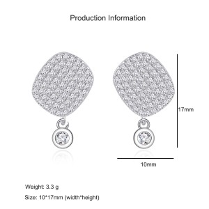 925 Sterling Silver Geometric Zircon Stud Earring 40200569 925 Sterling Silver Geometric Zircon Stud Earring 40200569