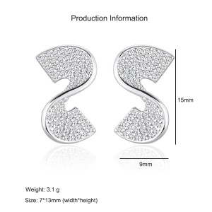 925 Sterling Silver S-Shaped Zircon Stud Earring 40200575 925 Sterling Silver S-Shaped Zircon Stud Earring 40200575