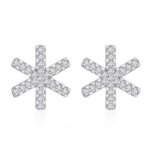 925 Sterling Silver Snowflake CZ Stud Earring 40200583 925 Sterling Silver Snowflake CZ Stud Earring 40200583
