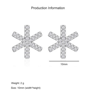 925 Sterling Silver Snowflake CZ Stud Earring 40200583 925 Sterling Silver Snowflake CZ Stud Earring 40200583