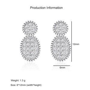 925 Sterling Silver Oval Geometric Pave CZ Earring 40200584 925 Sterling Silver Oval Geometric Pave CZ Earring 40200584