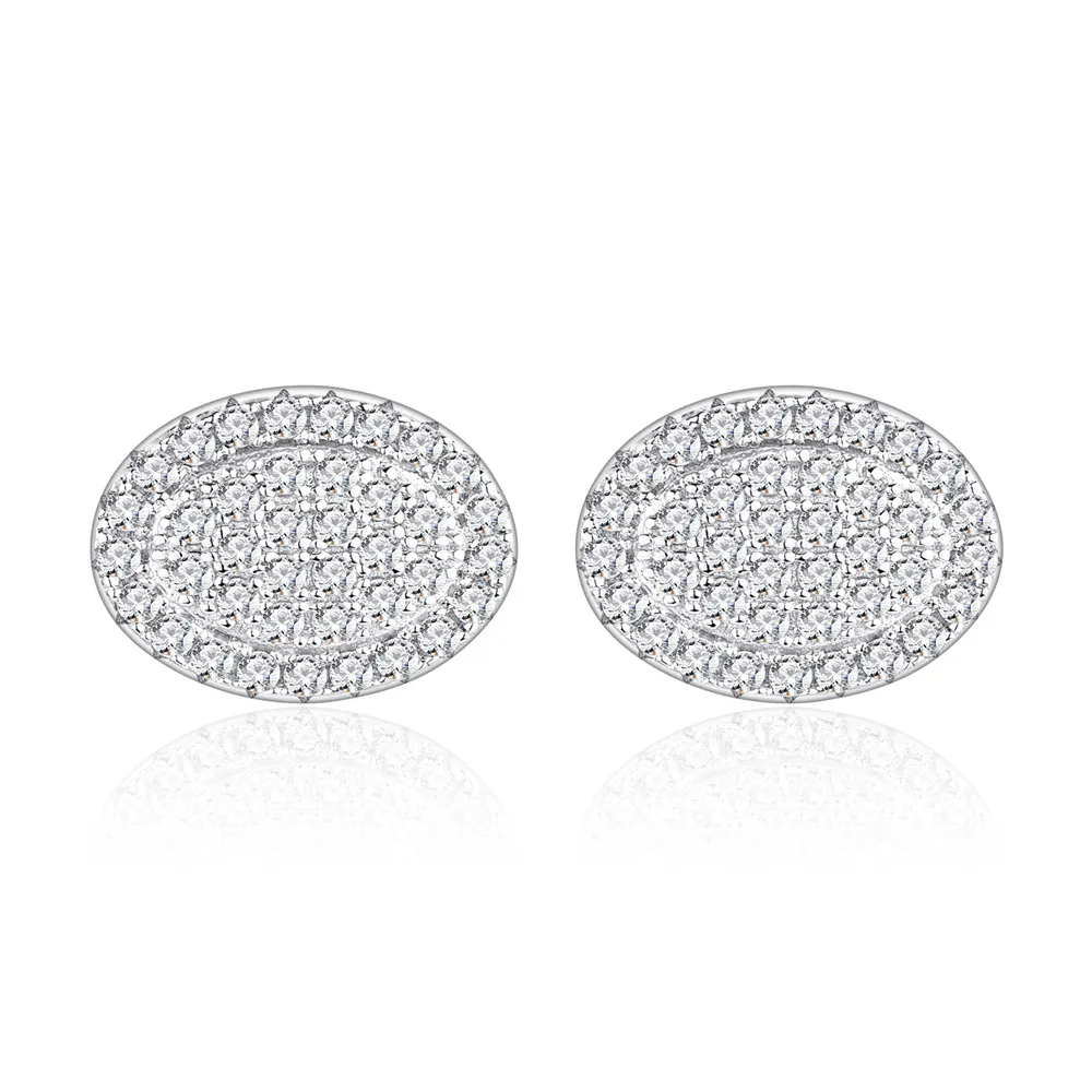 925 Sterling Silver Oval Pave CZ Stud Earring 40200586 925 Sterling Silver Oval Pave CZ Stud Earring 40200586