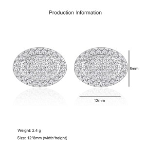 925 Sterling Silver Oval Pave CZ Stud Earring 40200586 925 Sterling Silver Oval Pave CZ Stud Earring 40200586