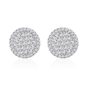 925 Sterling Silver Round Pave CZ Stud Earring 40200589 925 Sterling Silver Round Pave CZ Stud Earring 40200589