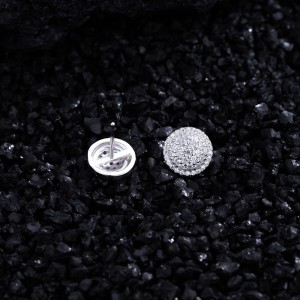 925 Sterling Silver Round Pave CZ Stud Earring 40200589 925 Sterling Silver Round Pave CZ Stud Earring 40200589