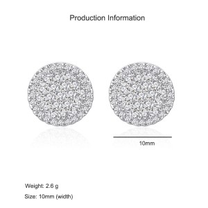 925 Sterling Silver Round Pave CZ Stud Earring 40200589 925 Sterling Silver Round Pave CZ Stud Earring 40200589