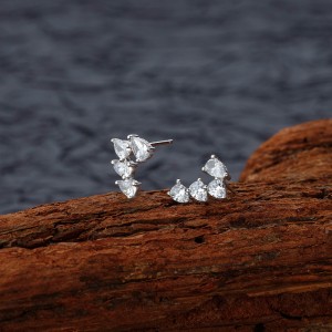 925 Sterling Silver Teardrop Zircon Stud Earring 40200595
