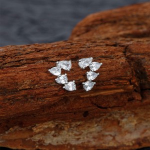925 Sterling Silver Teardrop Zircon Stud Earring 40200595