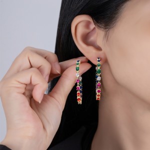 925 Sterling Silver Rainbow Hoop Earring 40200598