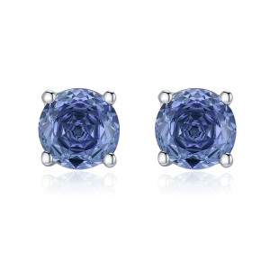 925 Sterling Silver 6mm/8mm Tanzanite Zircon Rose Cut Stud Earring 40200601 925 Sterling Silver 6mm/8mm Tanzanite Zircon Rose Cut Stud Earring 40200601