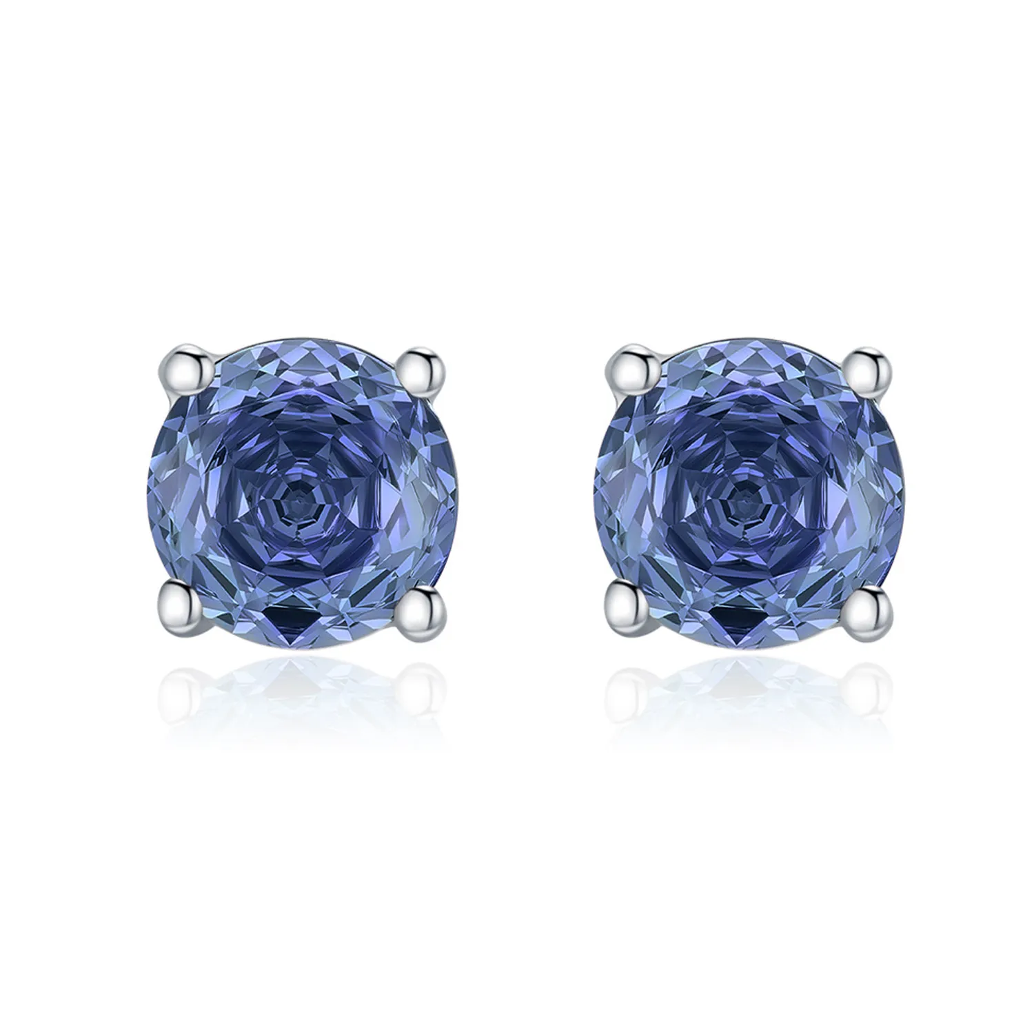 925 Sterling Silver 6mm/8mm Tanzanite Zircon Rose Cut Stud Earring 40200601 925 Sterling Silver 6mm/8mm Tanzanite Zircon Rose Cut Stud Earring 40200601