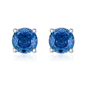 925 Sterling Silver 6mm/8mm Royal Blue Rose Cut Stud Earring 40200604 925 Sterling Silver 6mm/8mm Royal Blue Rose Cut Stud Earring 40200604