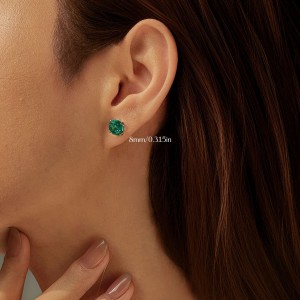 925 Sterling Silver Paraiba Green Octagon Rose Cut Stud Earring 40200613 925 Sterling Silver Paraiba Green Octagon Rose Cut Stud Earring 40200613