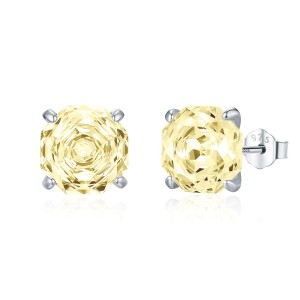 925 Sterling Silver Yellow Octagon Rose Cut Stud Earring 40200614 925 Sterling Silver Yellow Octagon Rose Cut Stud Earring 40200614