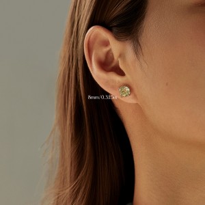 925 Sterling Silver Yellow Octagon Rose Cut Stud Earring 40200614 925 Sterling Silver Yellow Octagon Rose Cut Stud Earring 40200614