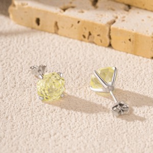 925 Sterling Silver Yellow Octagon Rose Cut Stud Earring 40200614 925 Sterling Silver Yellow Octagon Rose Cut Stud Earring 40200614