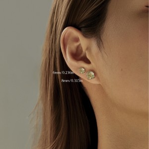 925 Sterling Silver Yellow Octagon Rose Cut Stud Earring 40200614 925 Sterling Silver Yellow Octagon Rose Cut Stud Earring 40200614