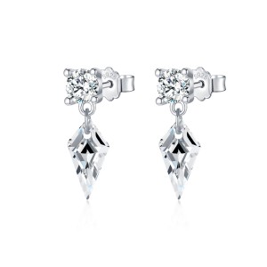925 Sterling Silver Kite CZ Drop Earring 40200616