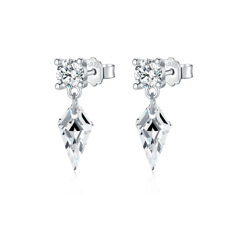 925 Sterling Silver Kite CZ Drop Earring 40200616