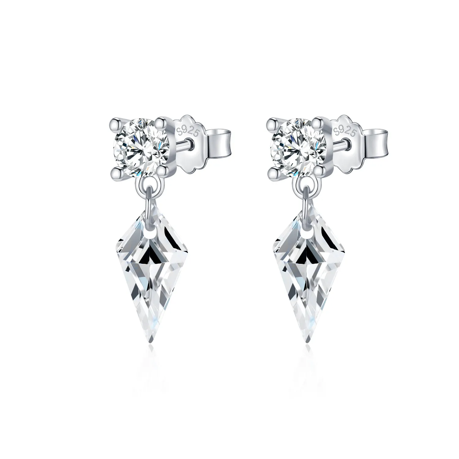 925 Sterling Silver Kite CZ Drop Earring 40200616
