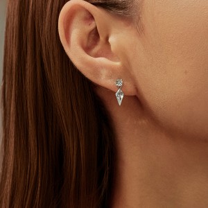 925 Sterling Silver Kite CZ Drop Earring 40200616