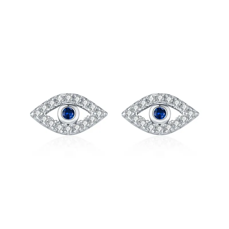 925 Sterling Silver CZ Protection Evil Eye Earring 40200617