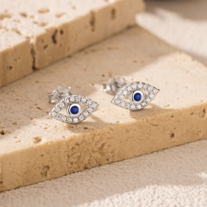 925 Sterling Silver CZ Protection Evil Eye Earring 40200617 925 Sterling Silver CZ Protection Evil Eye Earring 40200617