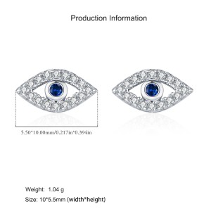925 Sterling Silver CZ Protection Evil Eye Earring 40200617 925 Sterling Silver CZ Protection Evil Eye Earring 40200617