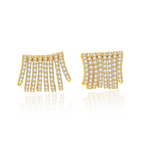 925 Sterling Silver Zircon Pavé Line Bar Earring 40200618 925 Sterling Silver Zircon Pavé Line Bar Earring 40200618