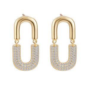 925 Sterling Silver Oval Zircon Stud Earring 40200622 925 Sterling Silver Oval Zircon Stud Earring 40200622