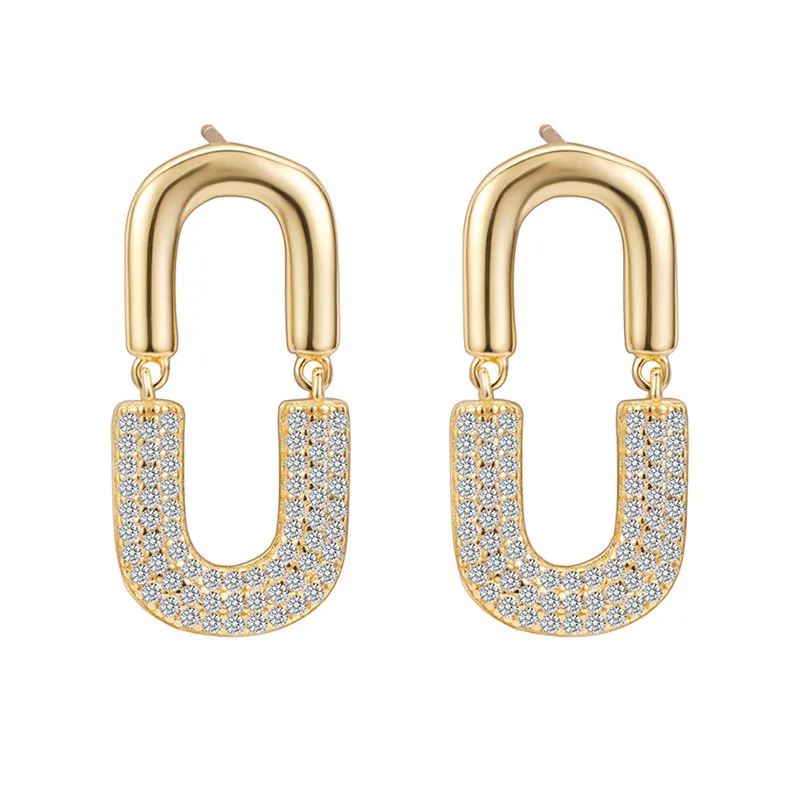 925 Sterling Silver Oval Zircon Stud Earring 40200622